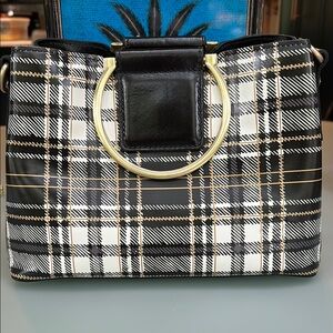 Patricia Nash Black and White Plaid Shoulder Bag.                Mint condition